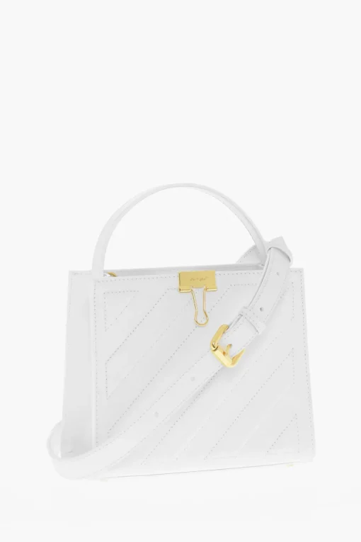 Borsa Tote CROSS in Pelle con Dettagli Dorati>Off-White Hot