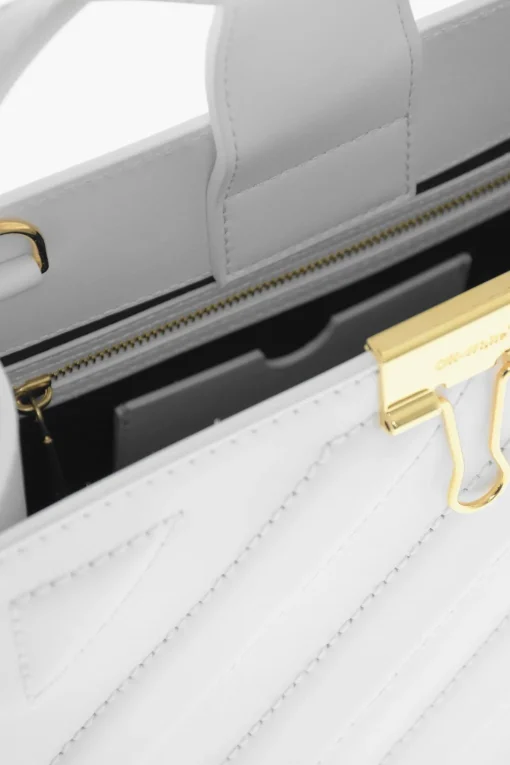 Borsa Tote CROSS in Pelle con Dettagli Dorati>Off-White Hot