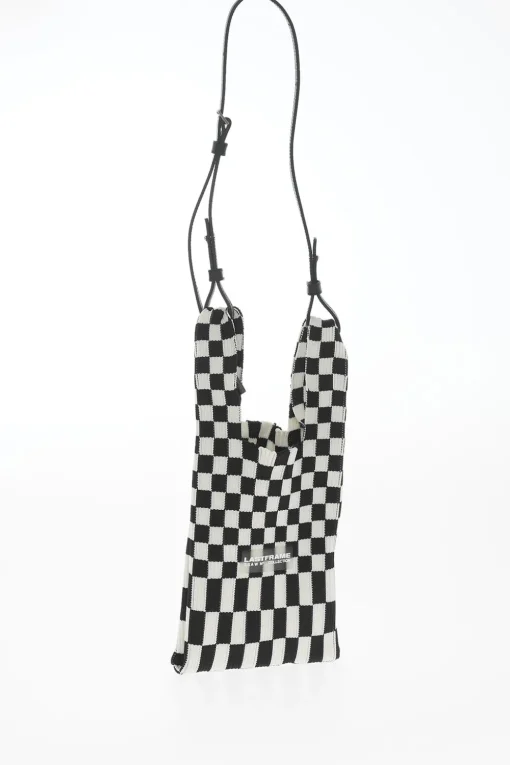 Borsa Tote in Maglia a Quadri con Tracolla in Pelle Vegan>Last Frame Outlet