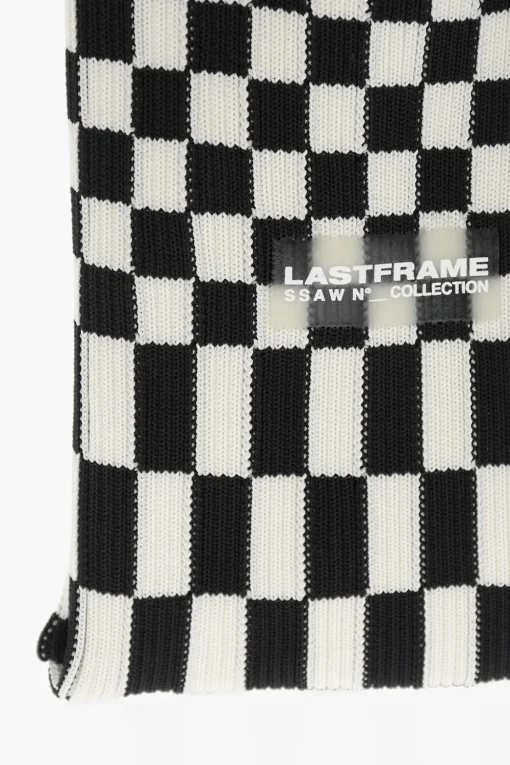 Borsa Tote in Maglia a Quadri con Tracolla in Pelle Vegan>Last Frame Outlet