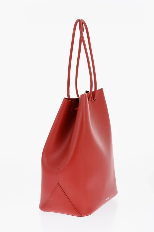 Borsa Tote in Pelle con Tasche Interne Formato Card>Jil Sander Outlet