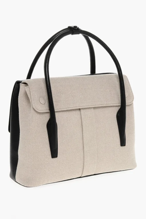 Borsa Tote in Pelle e Canvas con Tracolla Removibile>Maison Margiela Fashion