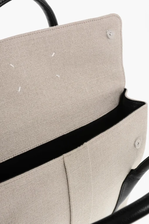 Borsa Tote in Pelle e Canvas con Tracolla Removibile>Maison Margiela Fashion