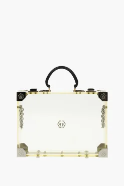 borsetta rigida trasparente con tracolla removibile>Philipp Plein New