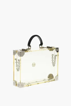 borsetta rigida trasparente con tracolla removibile>Philipp Plein New