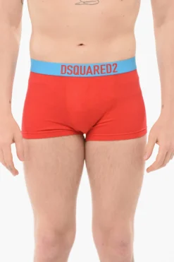 Boxer In Cotone Con Banda A Contrasto Logata>Dsquared2 Clearance