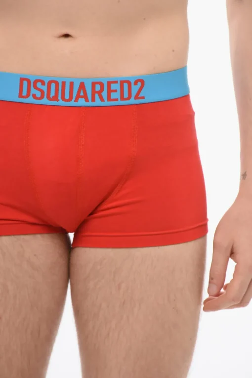Boxer In Cotone Con Banda A Contrasto Logata>Dsquared2 Clearance