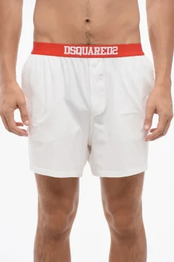 Boxer in Cotone Stretch con Elastico Logato>Dsquared2 Outlet