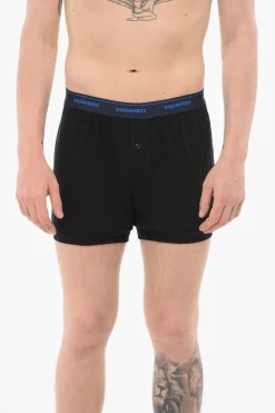 Boxer In Misto Cotone Con Banda Logata>Dsquared2 Hot