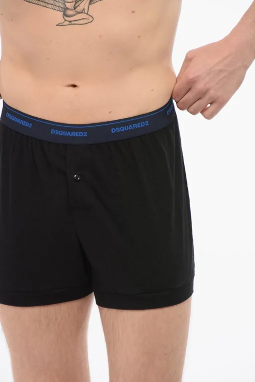 Boxer In Misto Cotone Con Banda Logata>Dsquared2 Hot