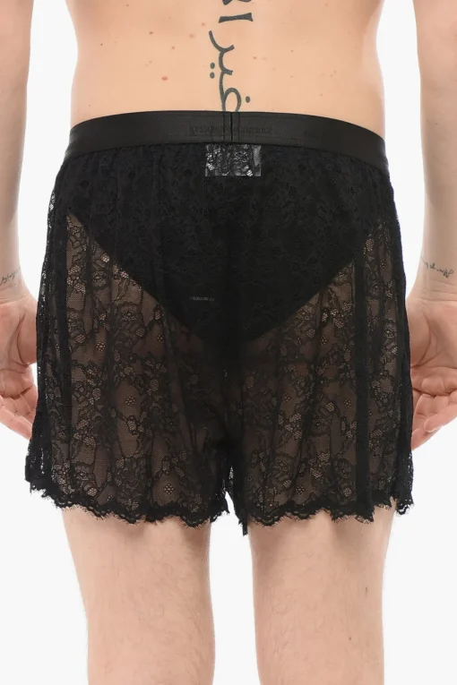 New Boxer In Pizzo Con Banda Logata Uomo Intimo