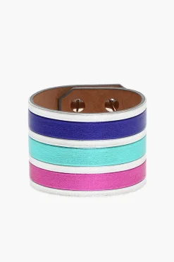 Hot Bracciale a Fascia in Pelle Metallizzata Donna Gioielli