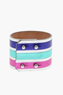 Hot Bracciale a Fascia in Pelle Metallizzata Donna Gioielli