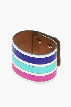 Hot Bracciale a Fascia in Pelle Metallizzata Donna Gioielli
