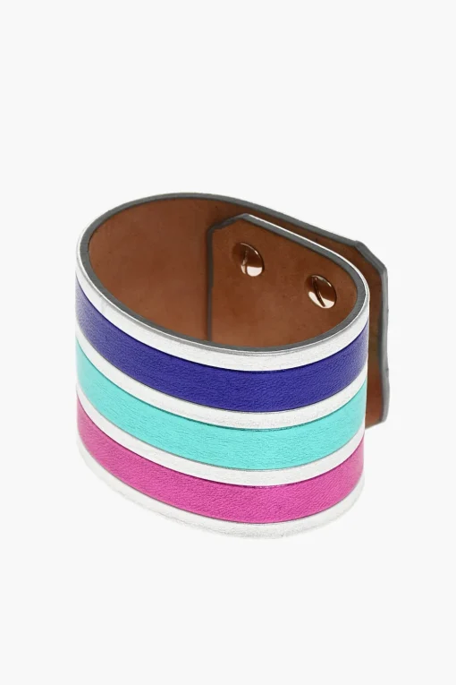 Hot Bracciale a Fascia in Pelle Metallizzata Donna Gioielli