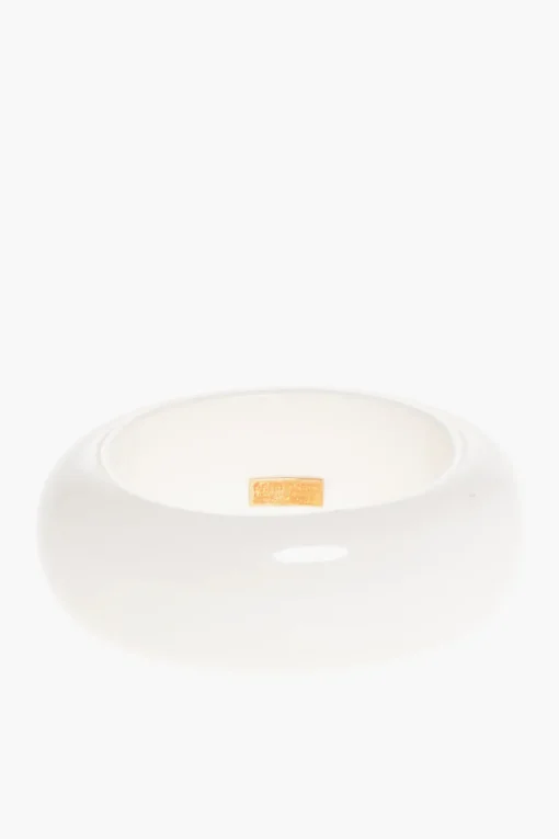 New Bracciale Bangle in Tinta Unita con Logo Dorato Donna Gioielli