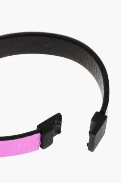 Clearance Bracciale in Pelle con Dettagli Metallizzati Donna Gioielli