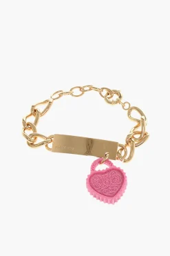 Clearance Bracciale OPEN YOUR HEART in Metallo Effetto Dorato con Charm Donna Gioielli