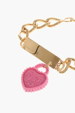Clearance Bracciale OPEN YOUR HEART in Metallo Effetto Dorato con Charm Donna Gioielli