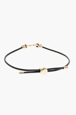 Hot Bracciale Regolabile in Cuoio MILLER con Charm Logato Donna Gioielli