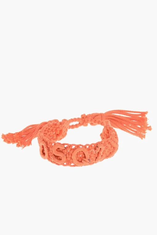 Braccialetto in Crochet con Nappine e Monogram in Rilievo>Dsquared2 Online