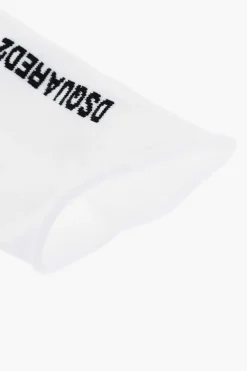 Outlet Calzini In Cotone e Nylon Stretch con Logo a Contrasto Uomo Intimo