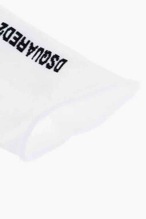 Outlet Calzini In Cotone e Nylon Stretch con Logo a Contrasto Uomo Intimo