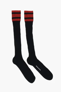 Calzini Lunghi a Costine con Dettagli in Lurex></noscript>Dsquared2 Discount