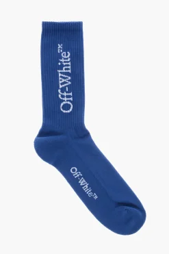 Outlet Calzini Lunghi a Costine con Logo a Contrasto Uomo Intimo