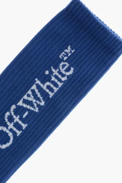 Outlet Calzini Lunghi a Costine con Logo a Contrasto Uomo Intimo