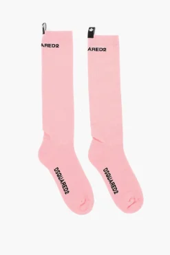 Fashion Calzini Lunghi a Costine con Dettagli a Contrasto Uomo Intimo