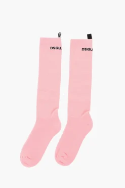 Fashion Calzini Lunghi a Costine con Dettagli a Contrasto Uomo Intimo