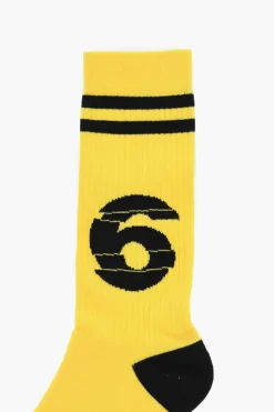 Calzini Lunghi in Misto Cotone con Dettagli a Contrasto></noscript>Dsquared2 New