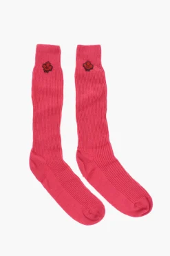 New Calzini Lunghi in Misto Lana con Ricamo in Rilievo Uomo Intimo