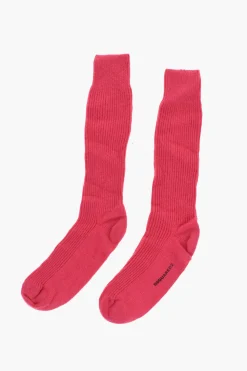 New Calzini Lunghi in Misto Lana con Ricamo in Rilievo Uomo Intimo