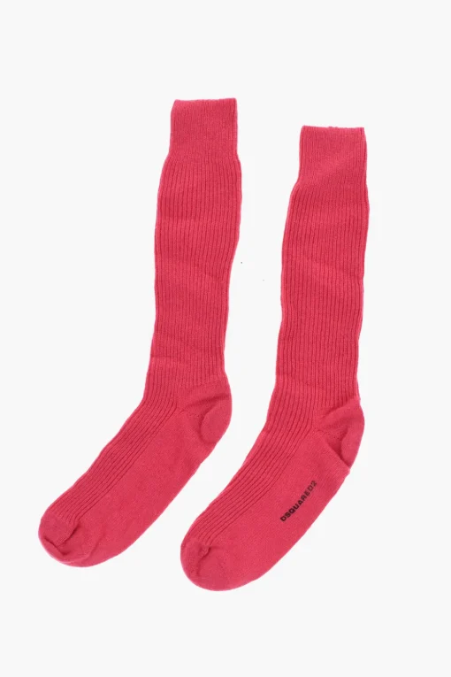 New Calzini Lunghi in Misto Lana con Ricamo in Rilievo Uomo Intimo