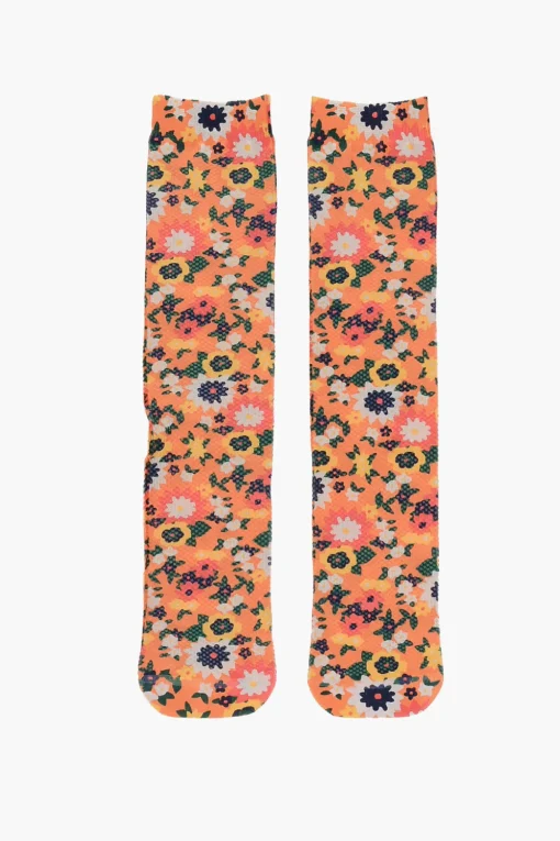 New Calzini Lunghi in Motivo Floreale Abbigliamento