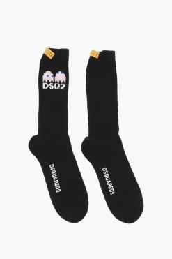 Calzini lunghi PAC-MAN in cotone e Nylon con Dettaglio a Costine>Dsquared2 Sale