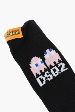 Calzini lunghi PAC-MAN in cotone e Nylon con Dettaglio a Costine></noscript>Dsquared2 Sale