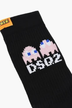 Calzini lunghi PAC-MAN in cotone e Nylon con Dettaglio a Costine>Dsquared2 New
