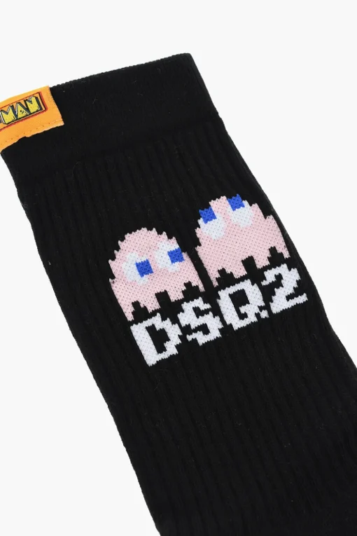 Calzini lunghi PAC-MAN in cotone e Nylon con Dettaglio a Costine>Dsquared2 New