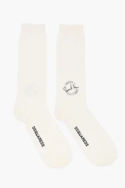 Calzini Mid Crew in Misto Lana con Dettagli a Contrasto>Dsquared2 Sale