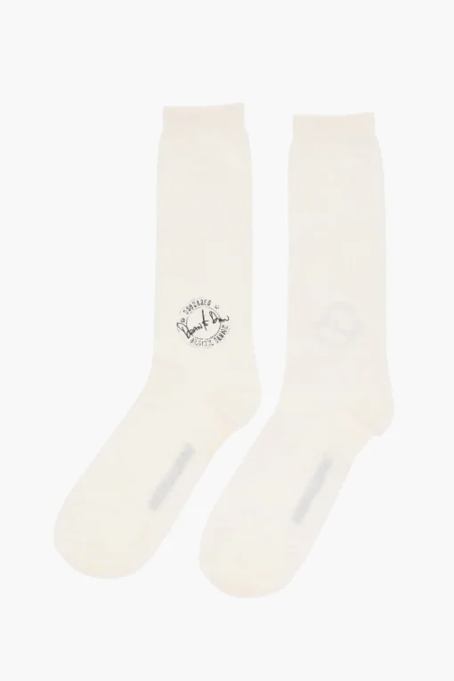 Calzini Mid Crew in Misto Lana con Dettagli a Contrasto>Dsquared2 Sale