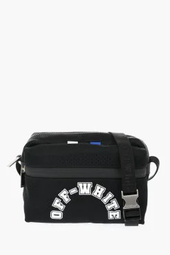 Camera Bag in Nylon Traforato con Logo Stampato>Off-White New