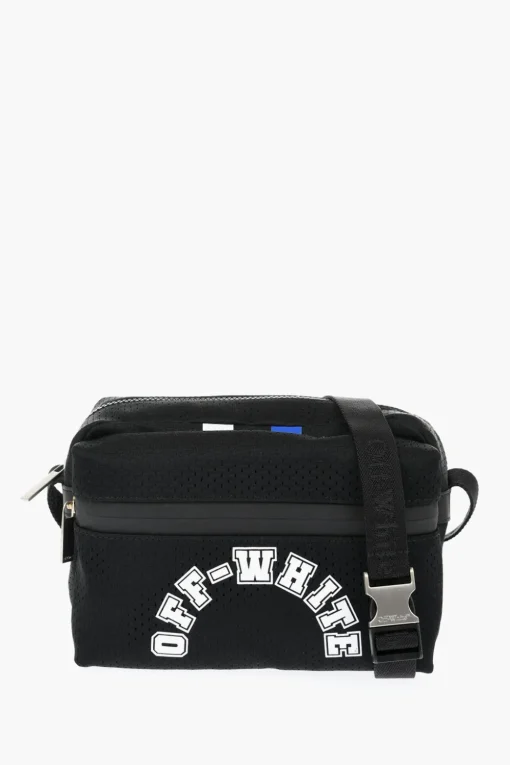 Camera Bag in Nylon Traforato con Logo Stampato>Off-White New