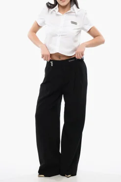 Camicia a Crop MINI con Taschino Logato></noscript>Dsquared2 Discount