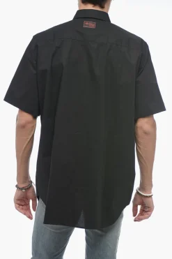 Camicia a Manica Corta a Pois con Collo Italiano>Raf Simons Outlet