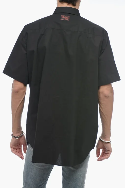 Camicia a Manica Corta a Pois con Collo Italiano>Raf Simons Outlet
