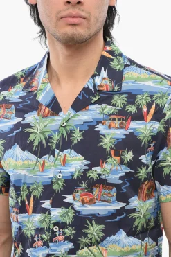 Discount Camicia A Maniche Corte Con Stampa Allover Uomo Camicie
