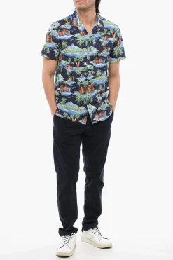 Discount Camicia A Maniche Corte Con Stampa Allover Uomo Camicie
